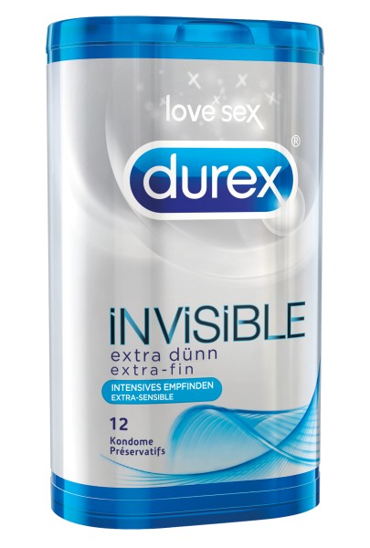 Durex - INVISIBLE - extra dünn - 12 Kondome